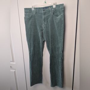 POLO RALPH LAUREN Corduroy Men Straight Leg Pant Size 38/32 Blue/Green Color
